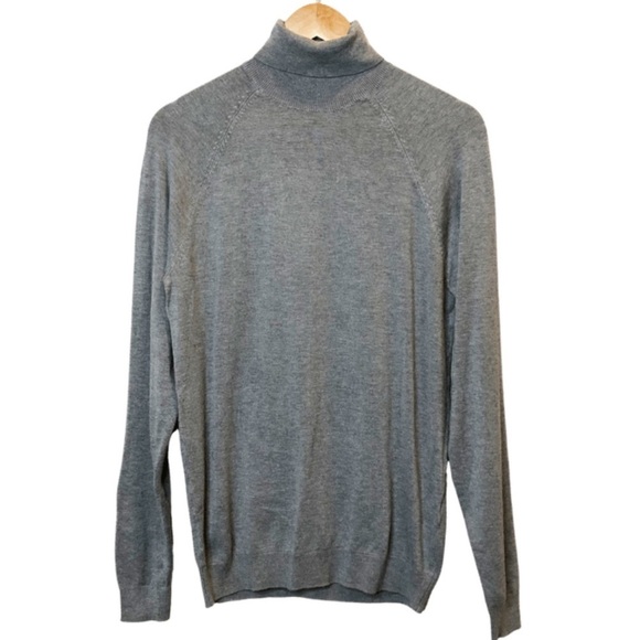 Zara Women’s Knit Grey Classic Preppy Long Sleeve Turtleneck Sweater - Picture 1 of 16